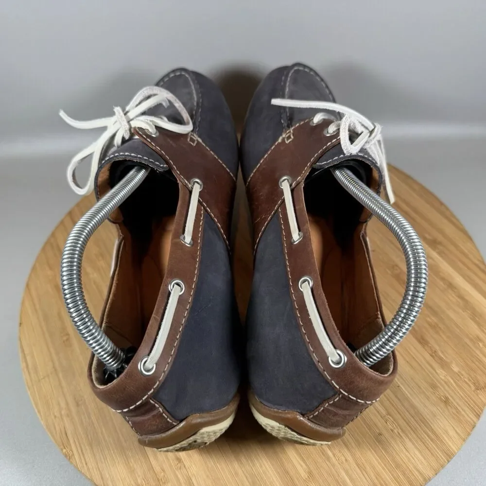 S Born Wavz Boat Shoes Mens 8 Blue Leather Driving‎ Comfort Casual Lace Up